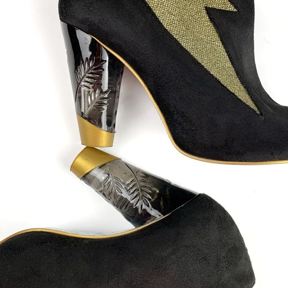 Irregular Choice Black Suede Honey Blossom Booties - Picture 8 of 9